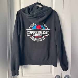 Men’s Copperhead Creek Shooting Club Black Full Zip Hoodie Size Medium Tactical